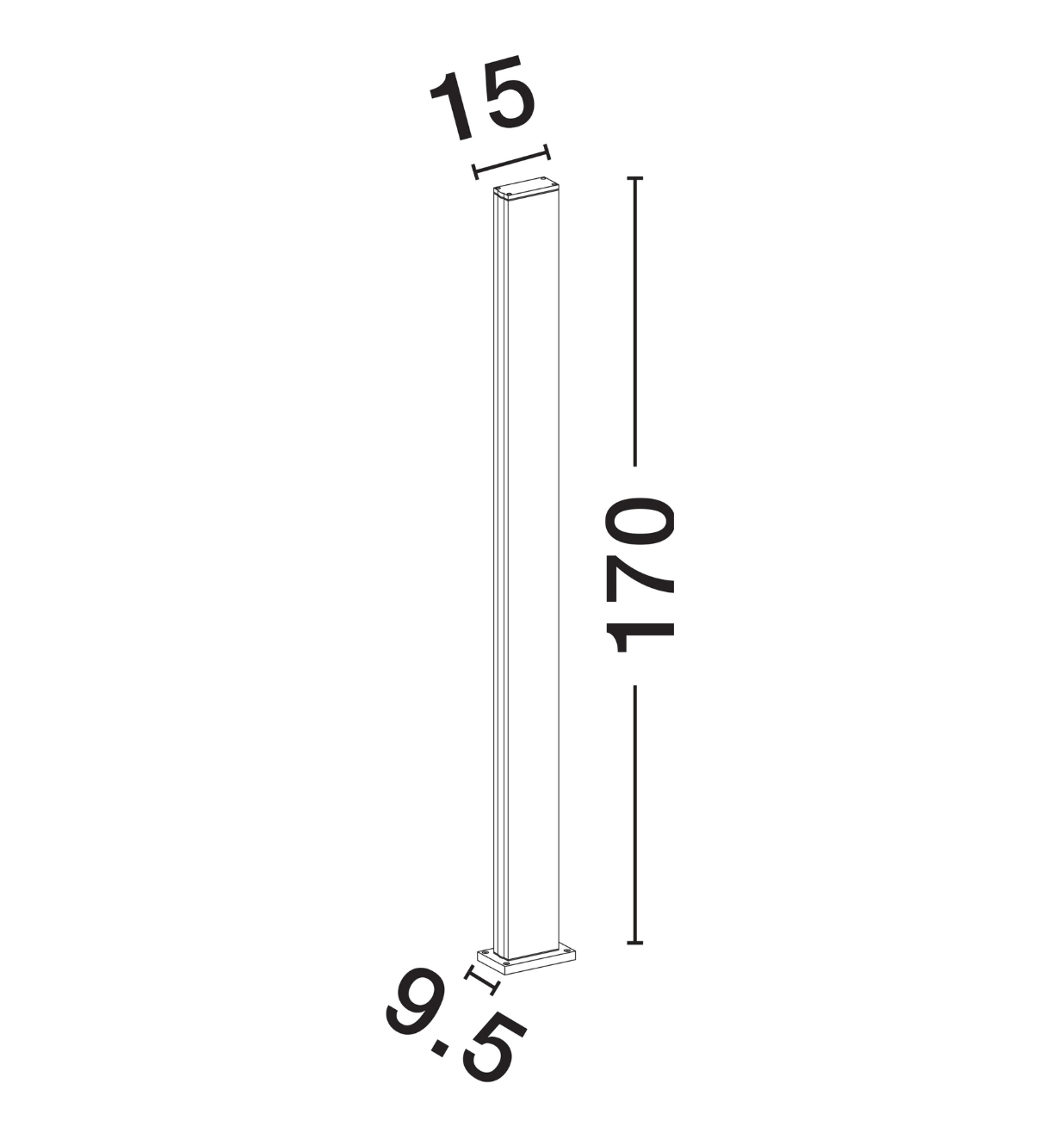 Sabre 170cm Minimalistic Dark Anthracite Exterior Bollard - ID 14757