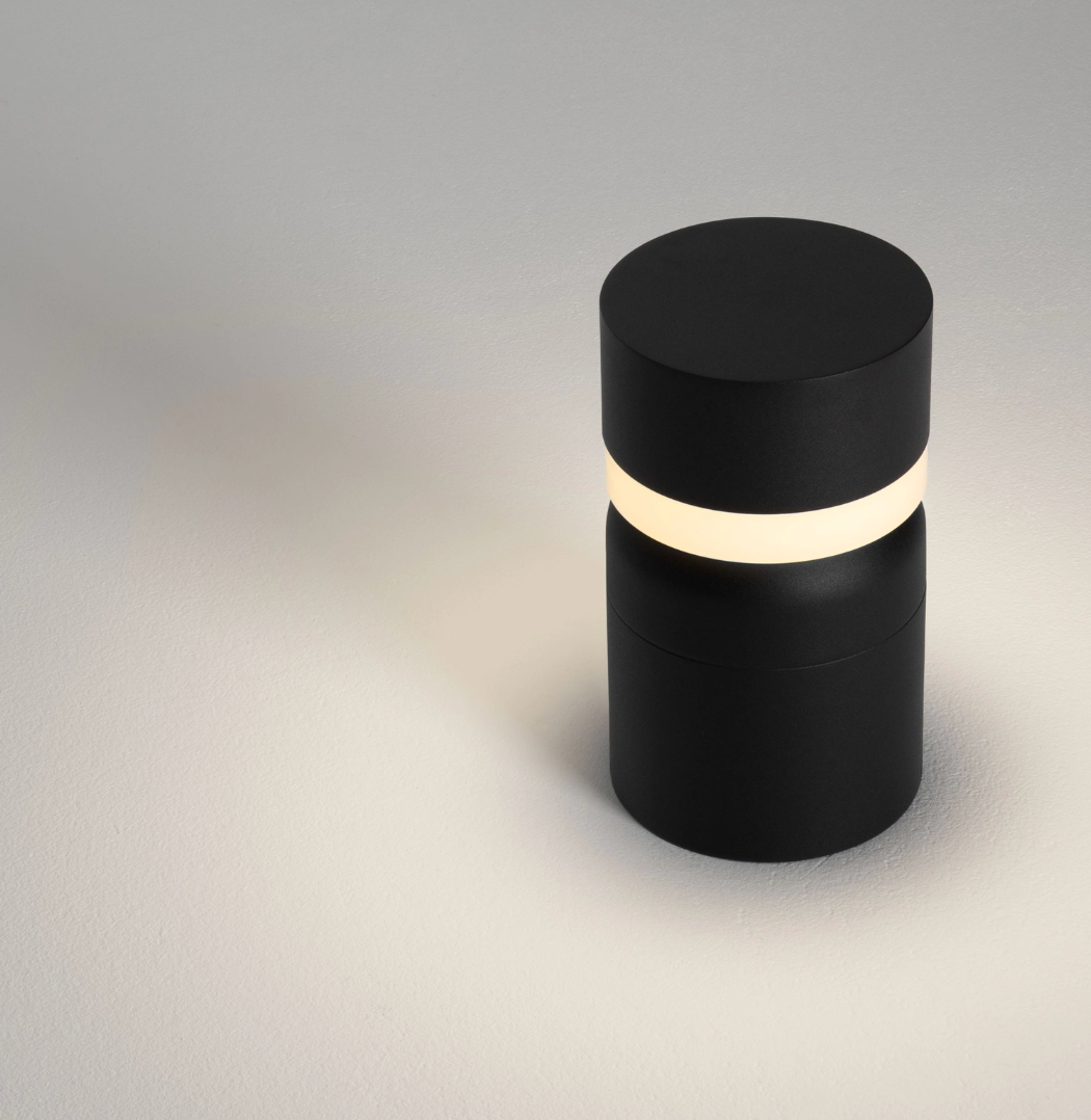 Skye Small Sandy Black Exterior Round Bollard - ID 14766