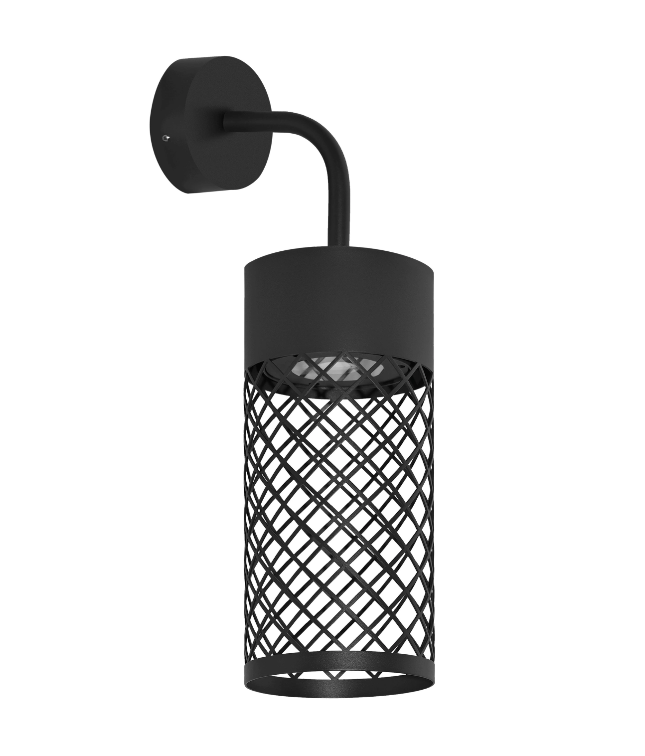 Crue Sandy Black Intwined Metal Exterior Wall Light - ID 14770
