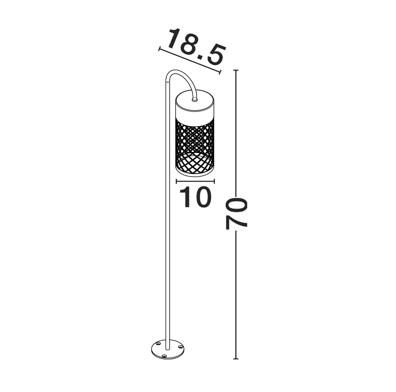 Crue 70cm Corten Intwined Metal Exterior Bollard - ID 14773
