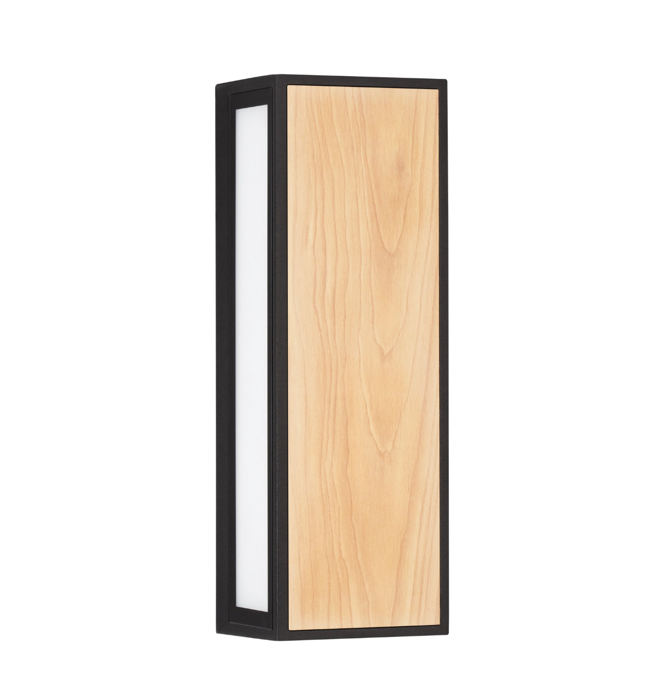 Talsa Black/Wood Rectangular Decorative Exterior Box Lantern - ID 14788