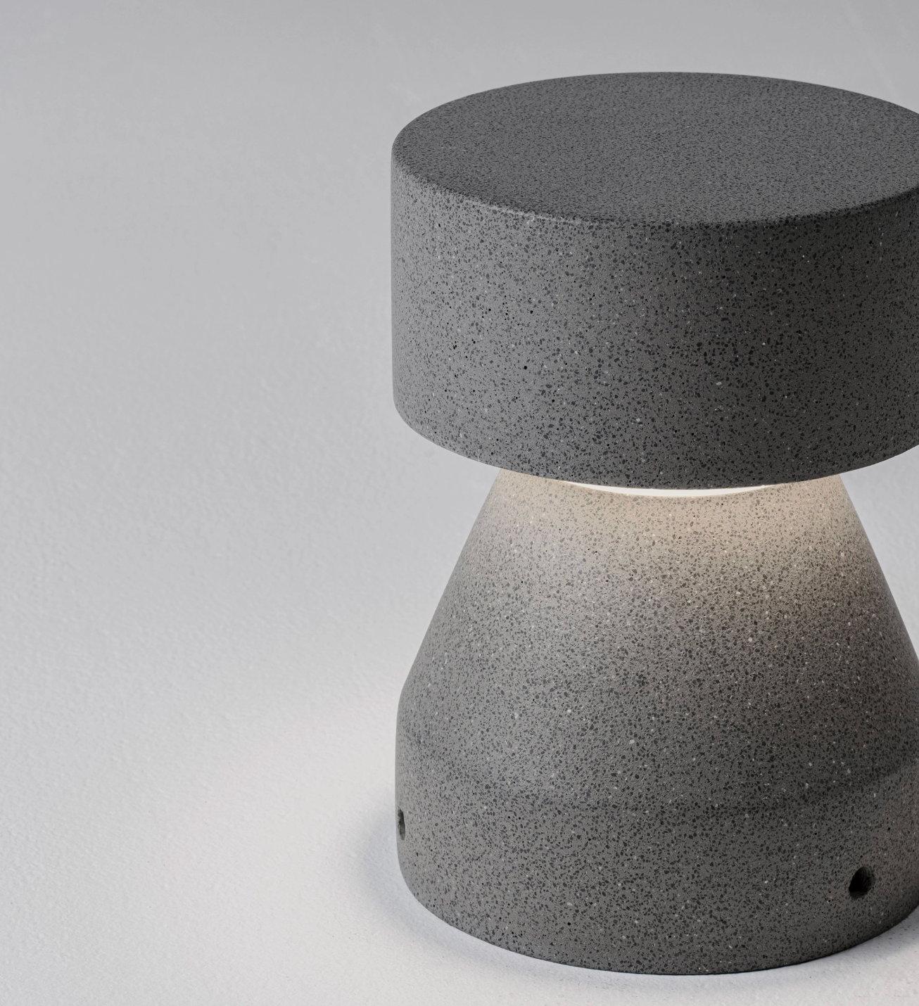 Gizmo 22cm Black Sandstone Cement Exterior Coastal Bollard - ID 14798