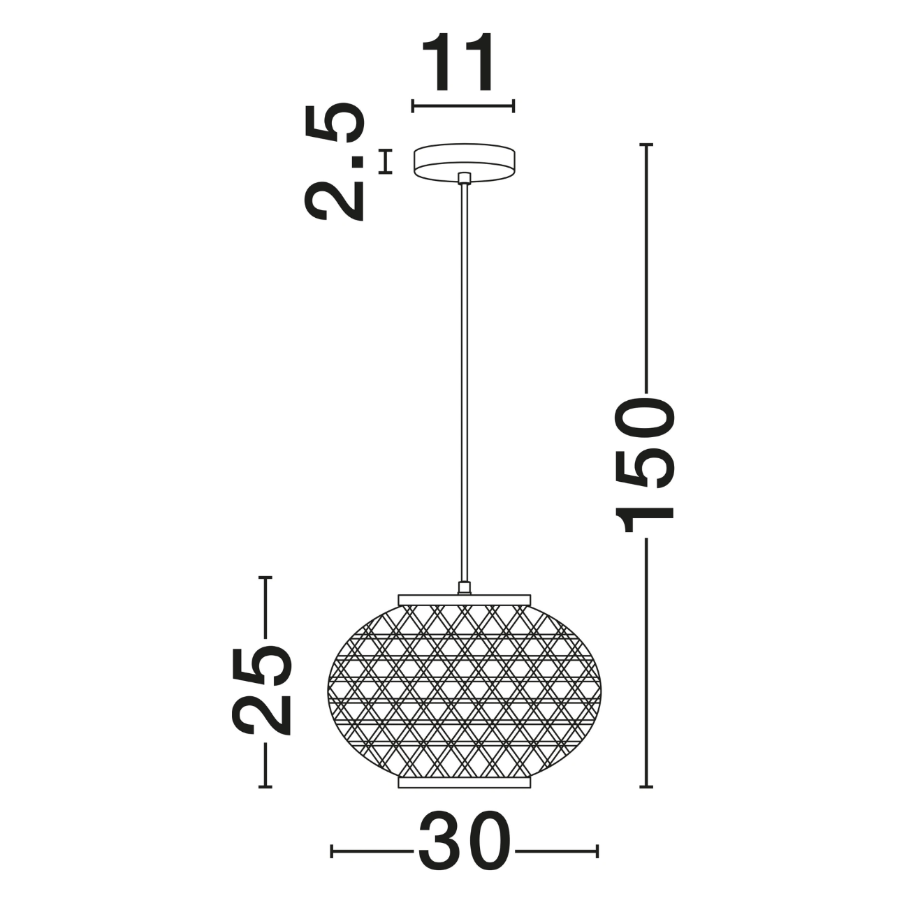 Aires Diffused Rattan Ø30cm Shade Pendant - ID 14810