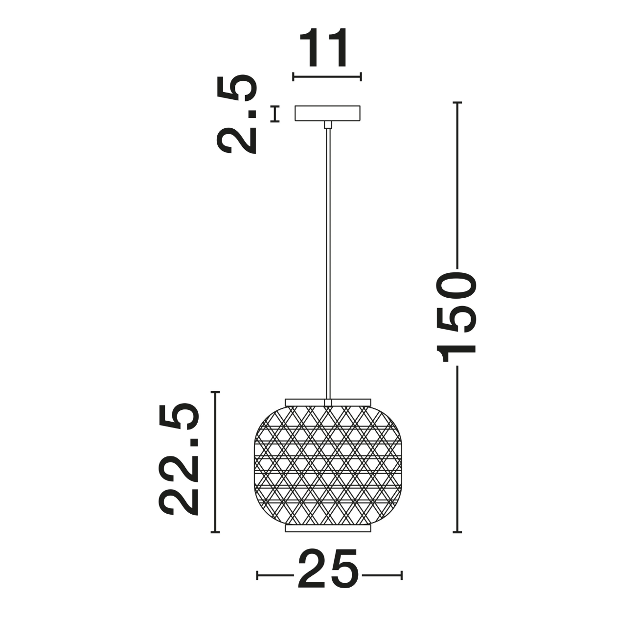 Aires Diffused Rattan Ø25cm Shade Pendant - ID 14811