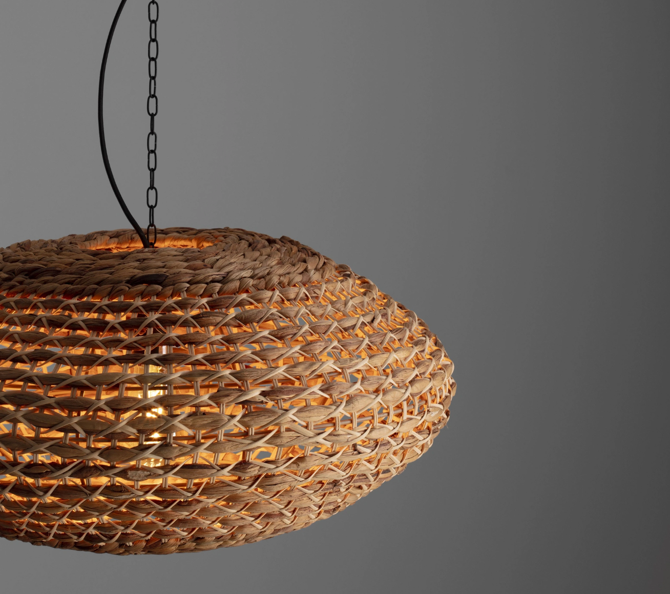Sari Saucer Natural Woven Pendant Light - ID 14815