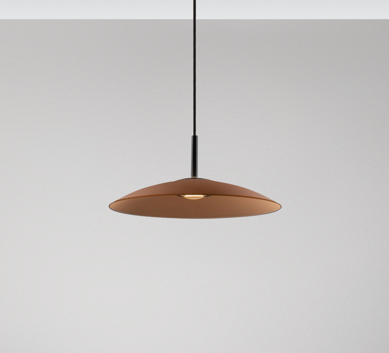 Life 40cm Mocha Brown Glass Disc Pendant - ID 14831