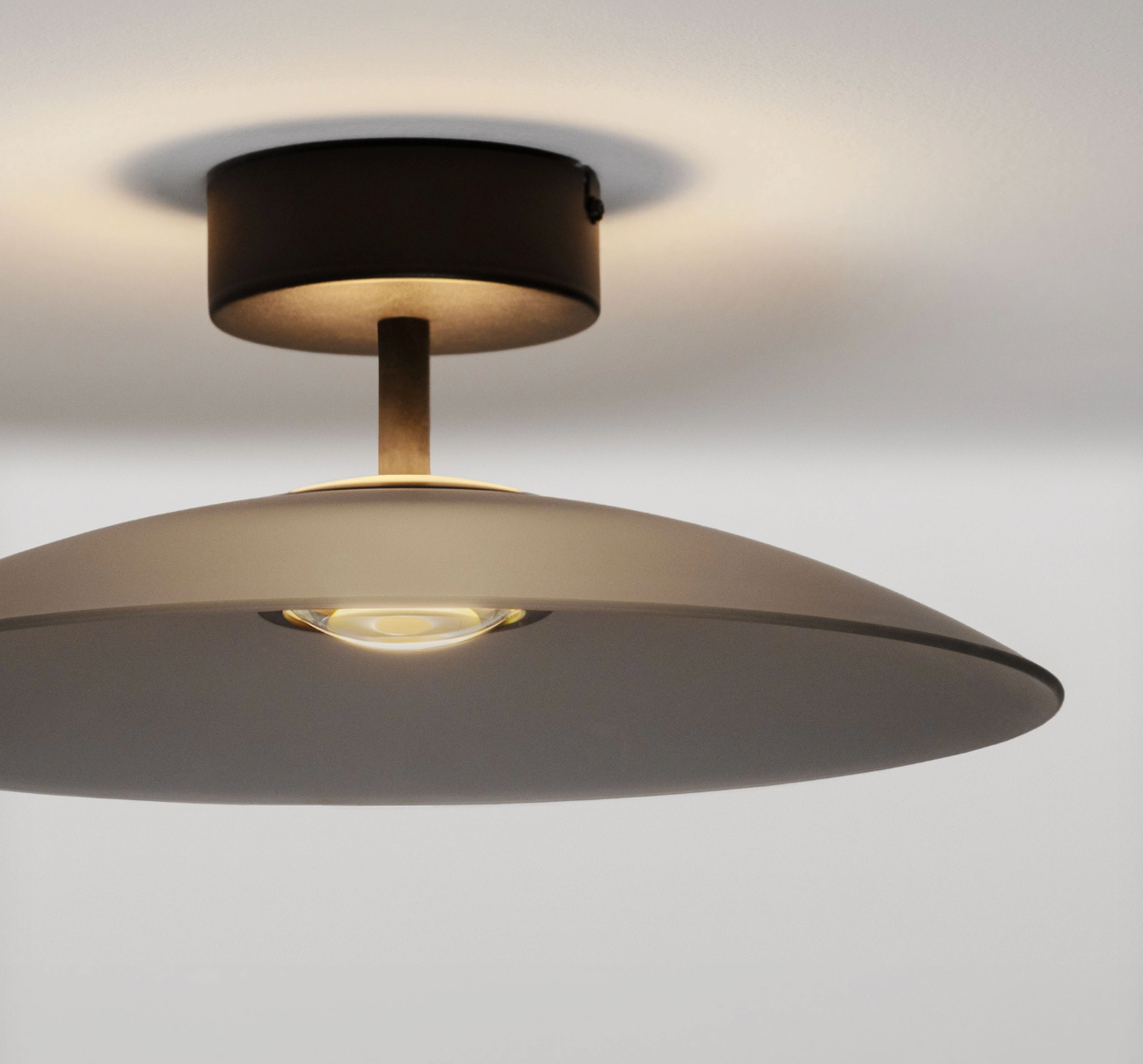 Life Flush 40cm Smoked Glass Disc Light - ID 14834