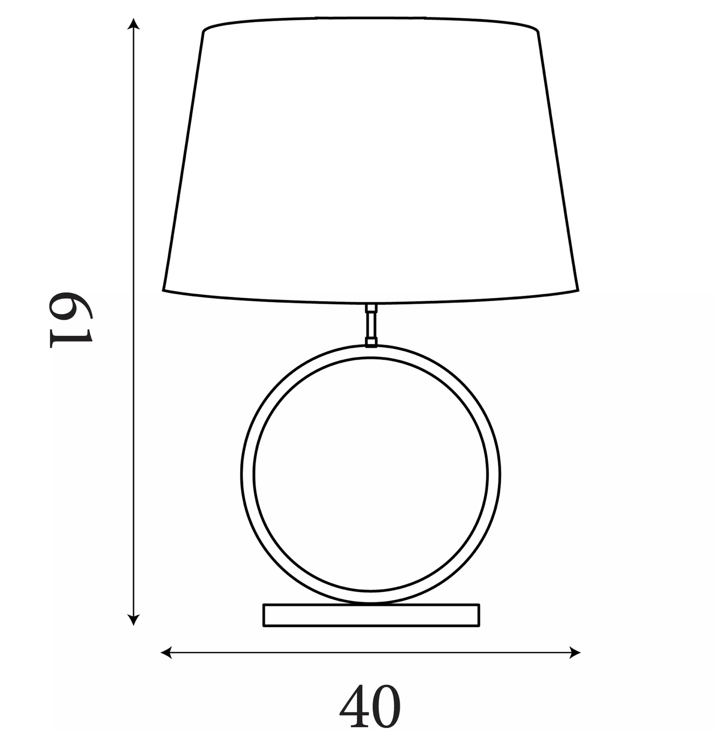Circular Matt Black Table Lamp With Orange Shade - ID 14840