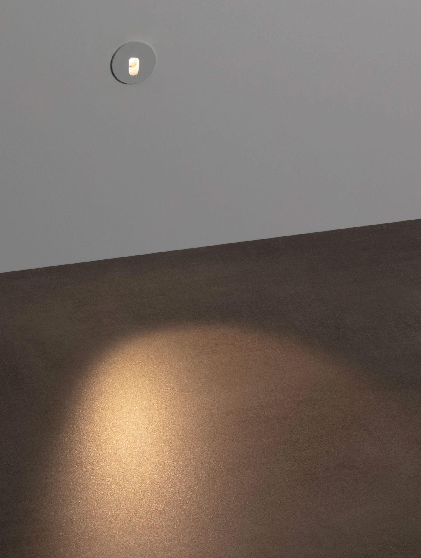 NL ID 14856 indoor wall recessed round step light, white, 3000K, in-line driver