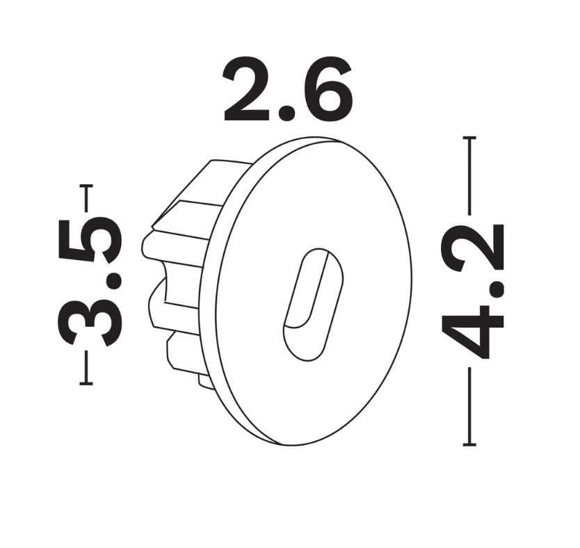 NL ID 14856 indoor wall recessed round step light, white, 3000K, in-line driver