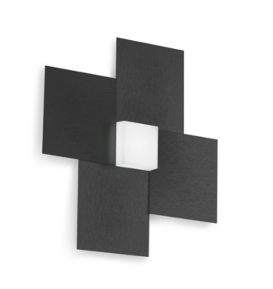 Grossmann Creo Single Black Flush Wall/Ceiling Light - ID 14854