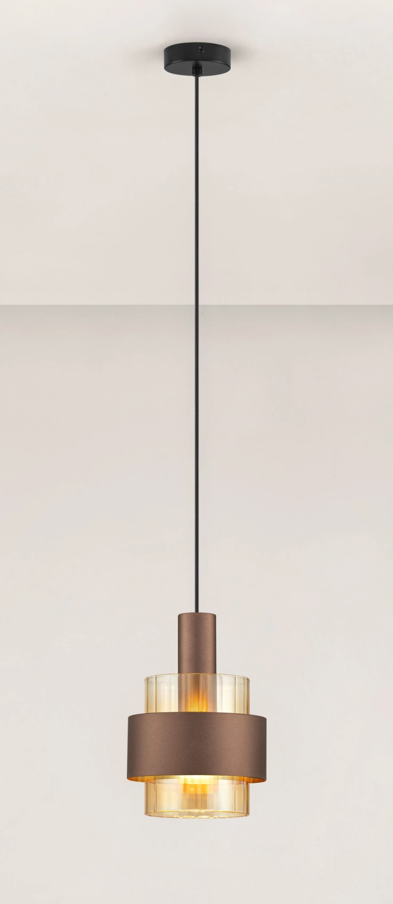 NL Sereni Coffee & Amber Fade Glass Single Pendant - ID 14897