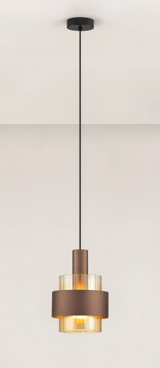 NL Sereni Coffee & Amber Fade Glass Single Pendant - ID 14897