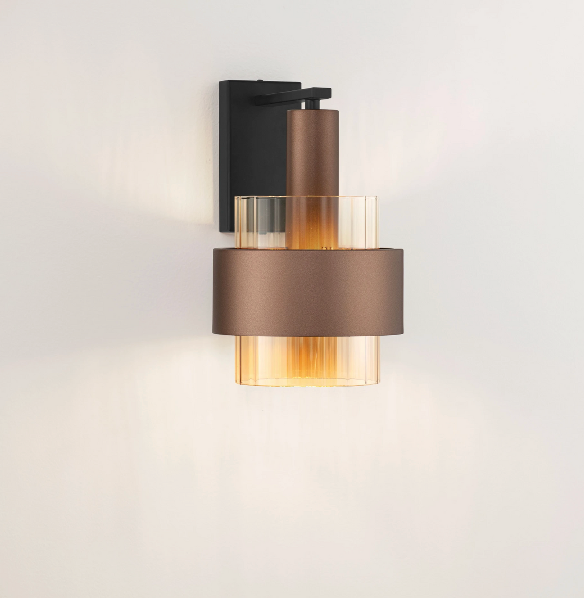 NL Sereni Coffee & Amber Fade Glass Wall Light - ID 14901
