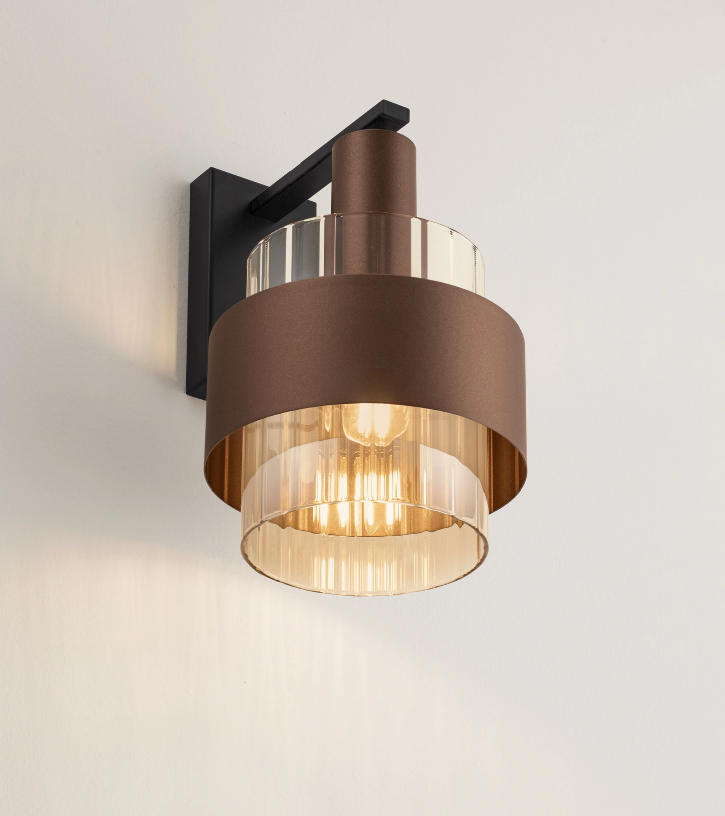 NL Sereni Coffee & Amber Fade Glass Wall Light - ID 14901