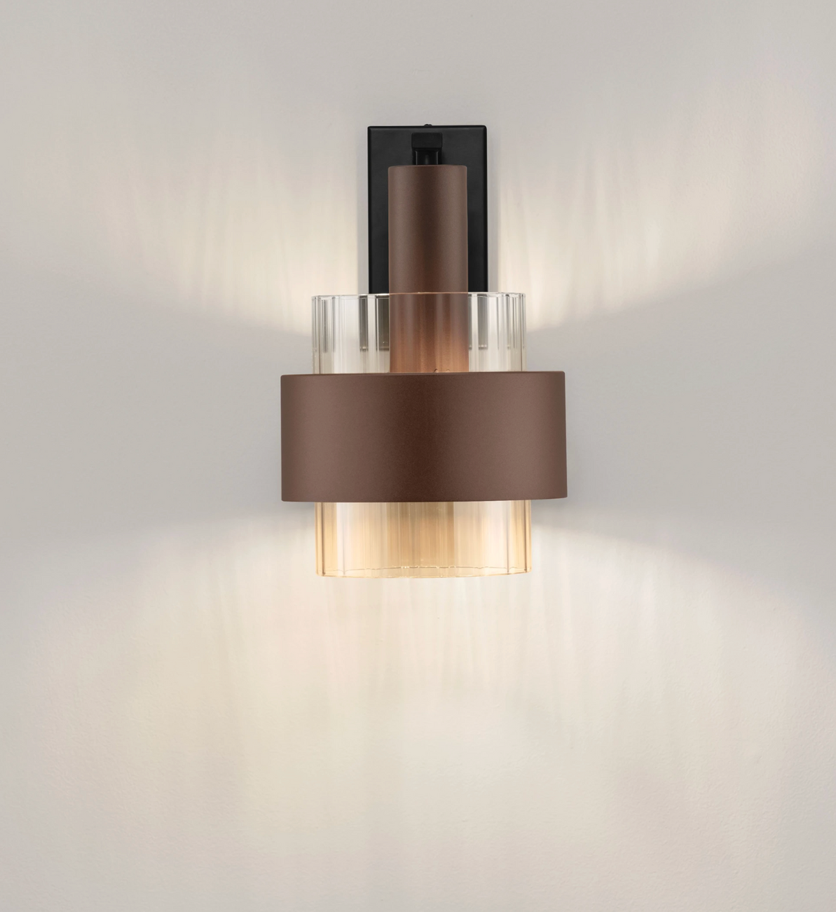 NL Sereni Coffee & Amber Fade Glass Wall Light - ID 14901