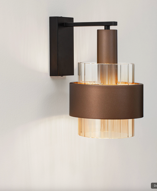 NL Sereni Coffee & Amber Fade Glass Wall Light - ID 14901