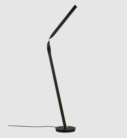 Angled Twisted Black LED Floor Lamp - ID 14913