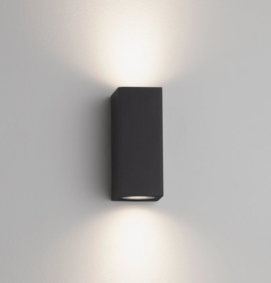 TOME Black IP65 Outdoor 2lt Wall Light - ID 14921