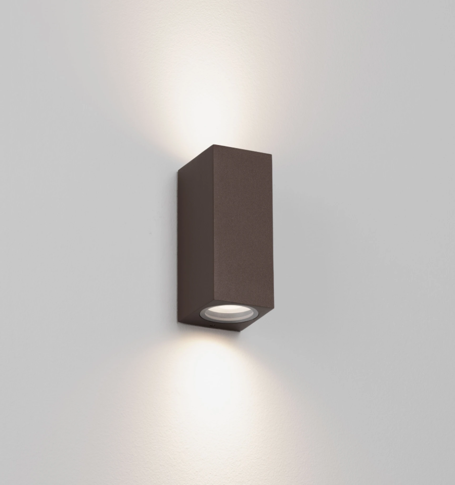 TOME Brown IP65 Outdoor 2lt Wall Light - ID 14922