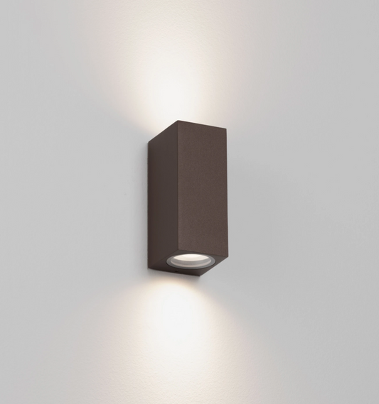 TOME Brown IP65 Outdoor 2lt Wall Light - ID 14922