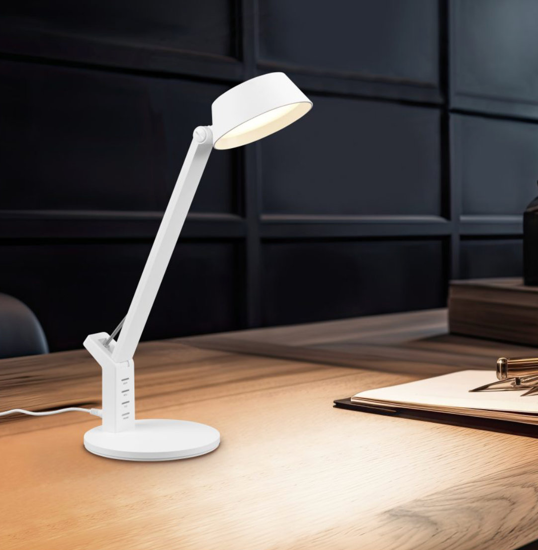 TARLA Adjustable Arm White Desk Lamp - ID 14953