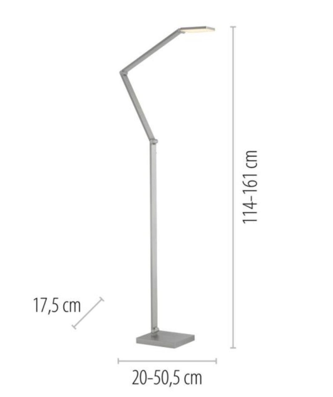 YAMS Adjustable Silver 8W LED Floor Lamp - ID 14957