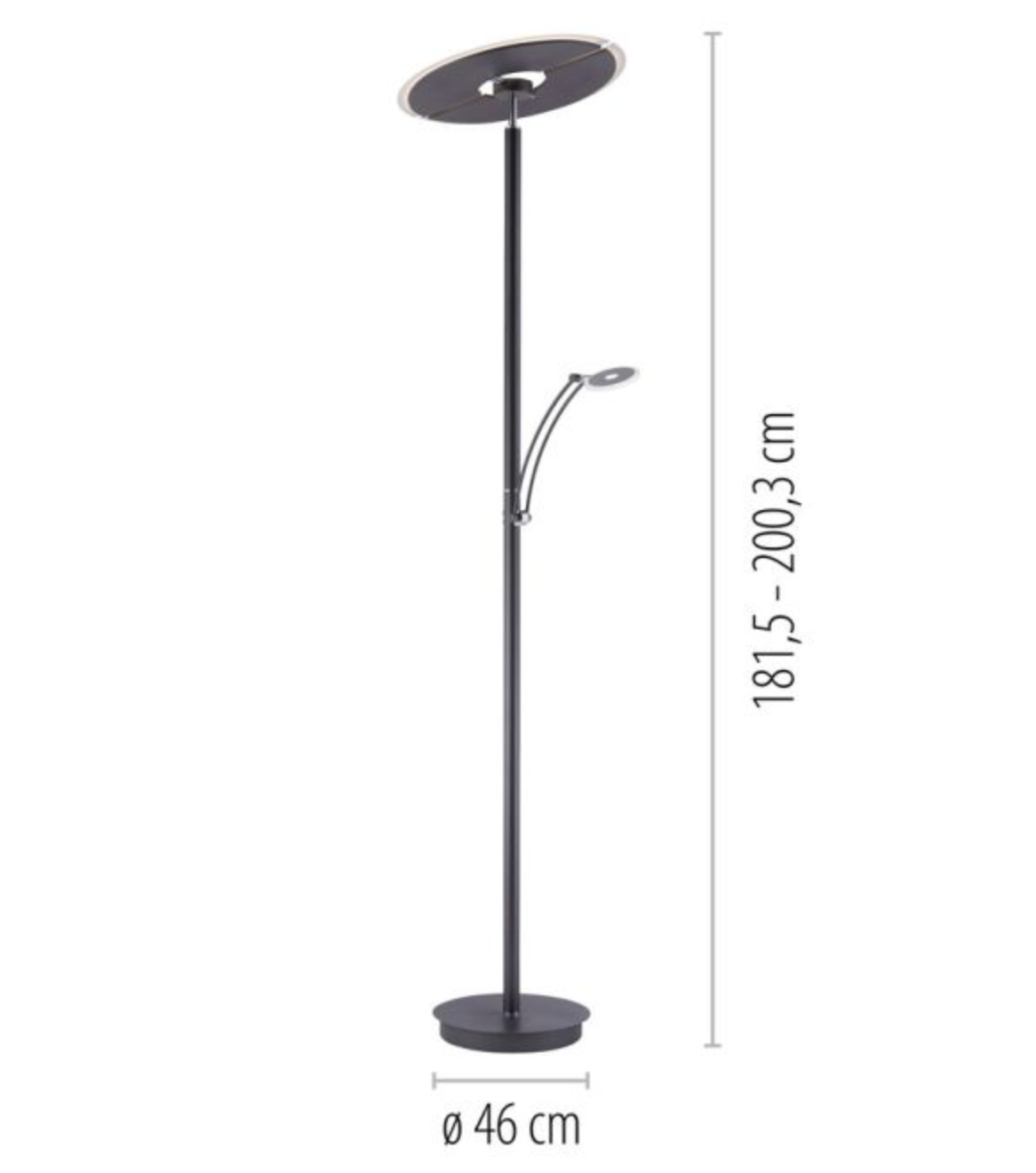 TRUM Adjustable Anthracite Mother and Child Floor Lamp - ID 149655