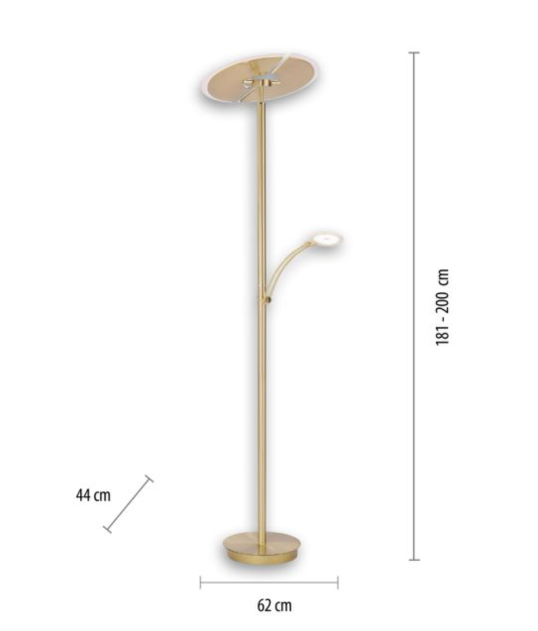TRUM Adjustable Brass Mother and Child Floor Lamp - ID 149657