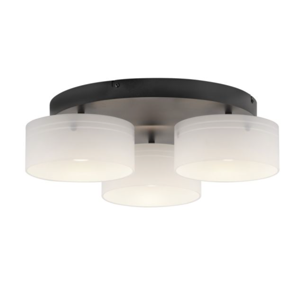 MAKI Black LED 3 Light Flush Ceiling Light - ID 14973