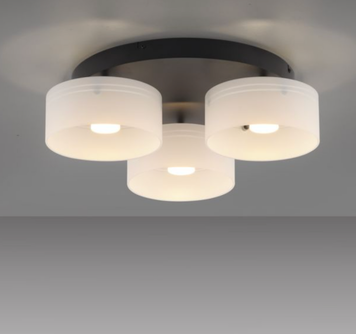 MAKI Black LED 3 Light Flush Ceiling Light - ID 14973
