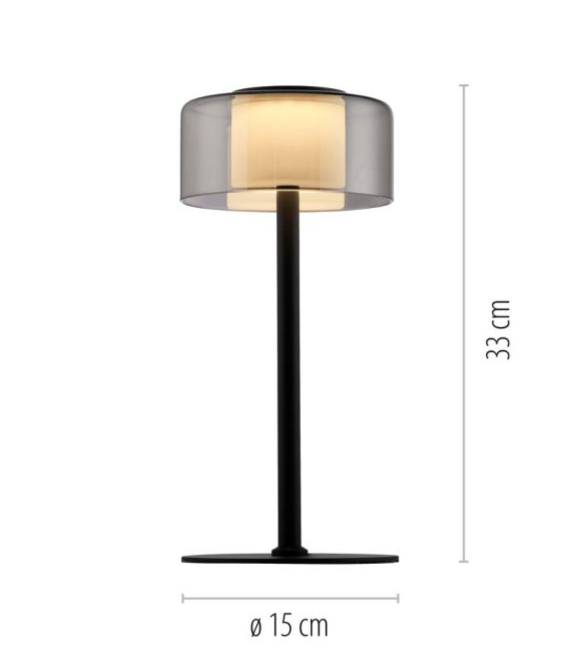 RALI Black and Smoked LED Table Lamp - ID 14980