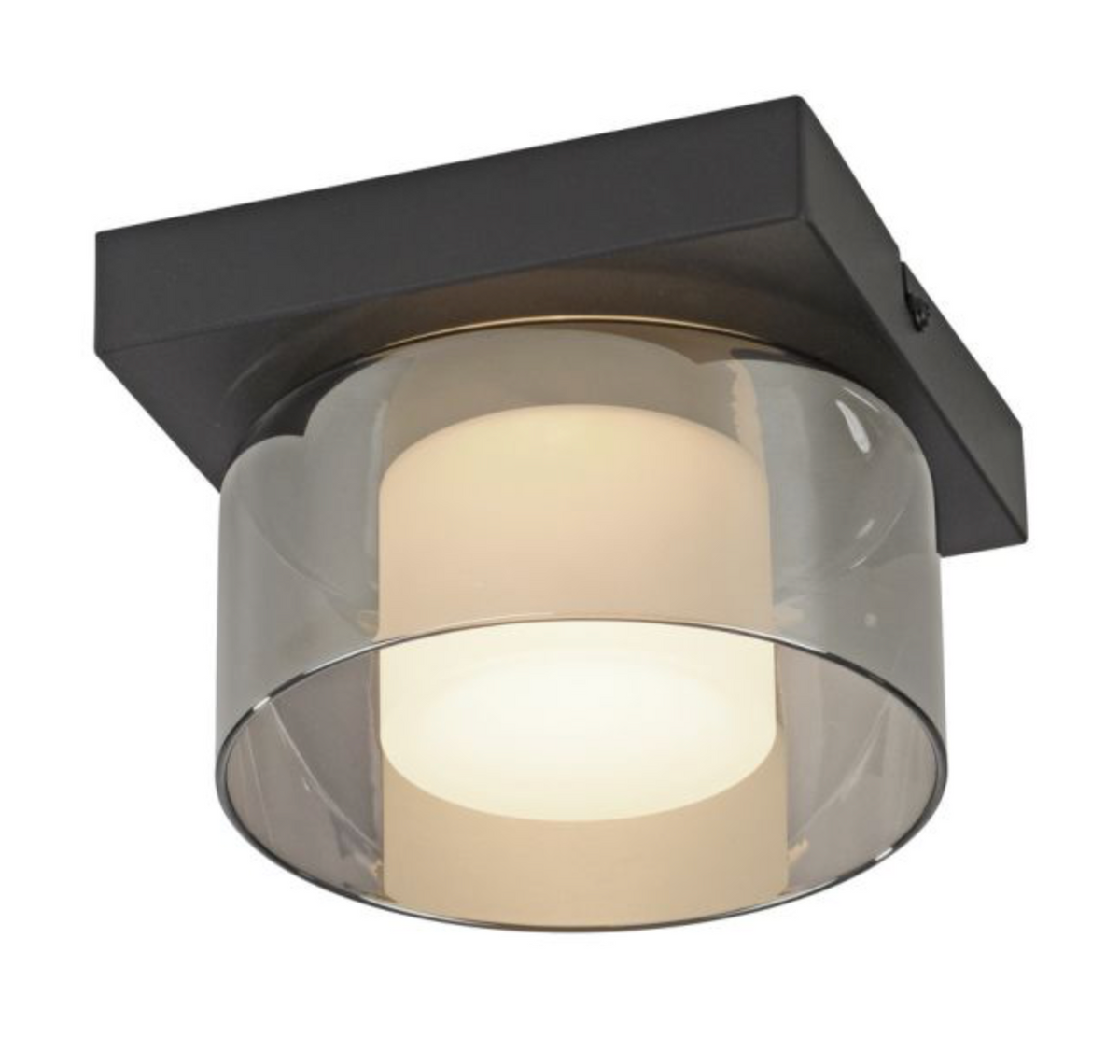 RALI Black and Smoked LED Single Flush Ceiling Light - ID 14983