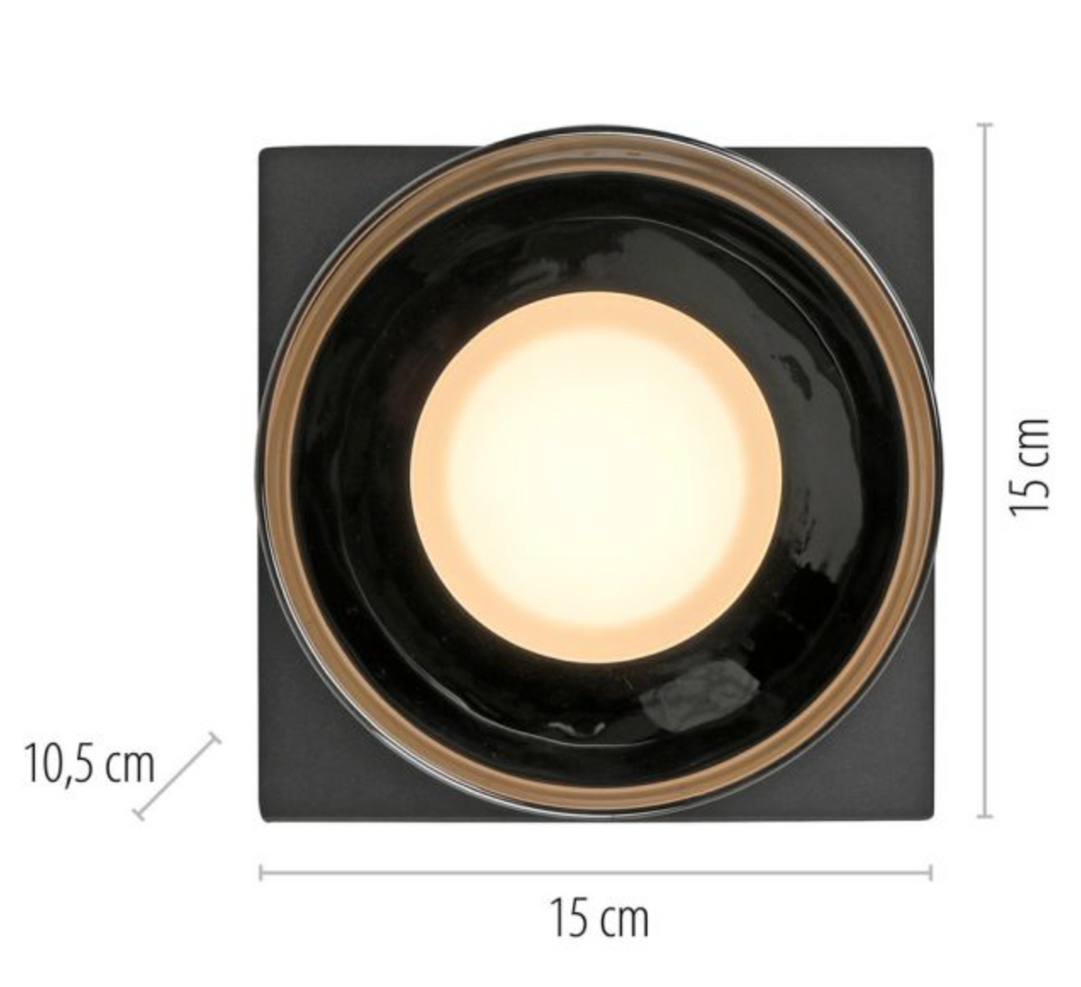 RALI Black and Smoked LED Single Flush Ceiling Light - ID 14983
