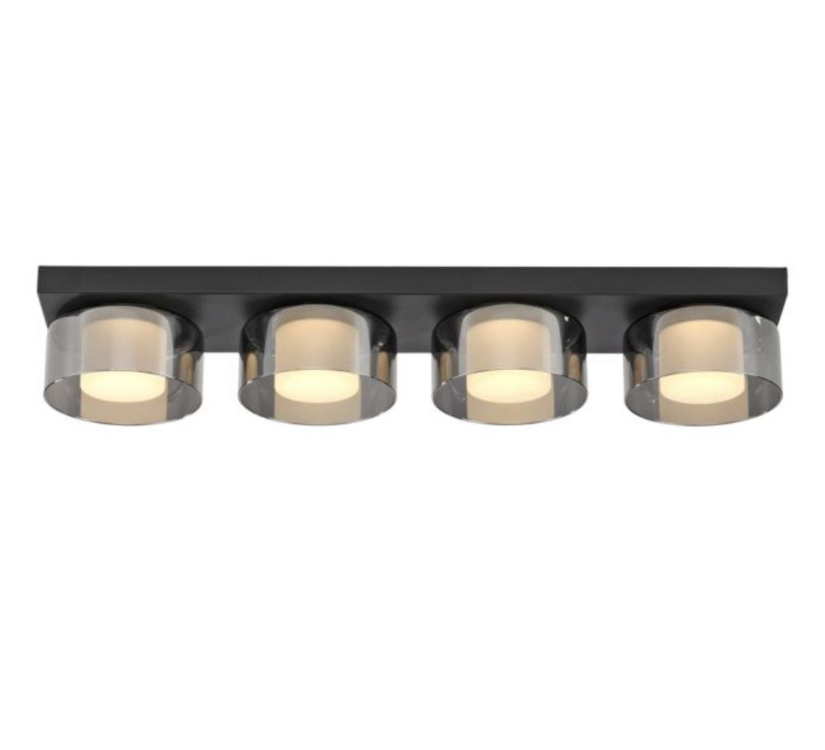 RALI Black and Smoked LED 4-Light Flush Ceiling Light - ID 14984