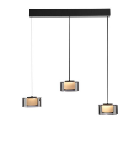 RALI Black and Smoked LED 3-Light Linear Pendant - ID 14986
