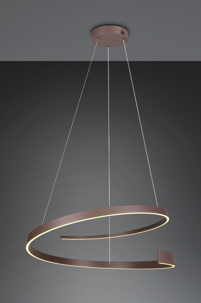 INA Dark Chocolate 75cm Tapered Ribbon Dim to Warm LED Pendant - ID 14991
