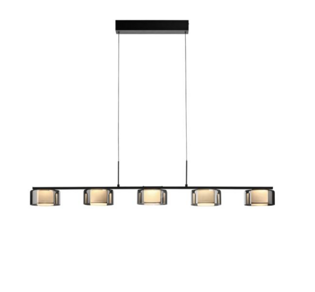 RALI Black and Smoked LED Linear Bar Pendant - ID 14990
