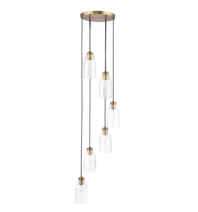 Rolo Elegant Antique Bronze 6 Light Multi Pendant - ID 15001