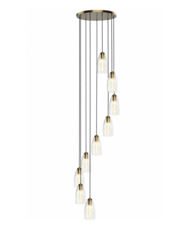 Rolo Elegant Antique Bronze 9 Light Multi Pendant - ID 15002