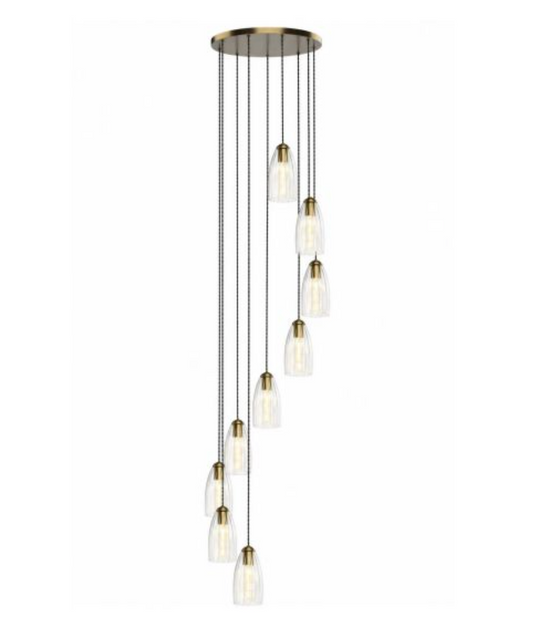 Rolo Elegant Antique Bronze 9 Light Multi Pendant - ID 15002