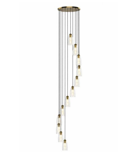 Rolo Elegant Antique Bronze 12 Light Multi Pendant - ID 15003