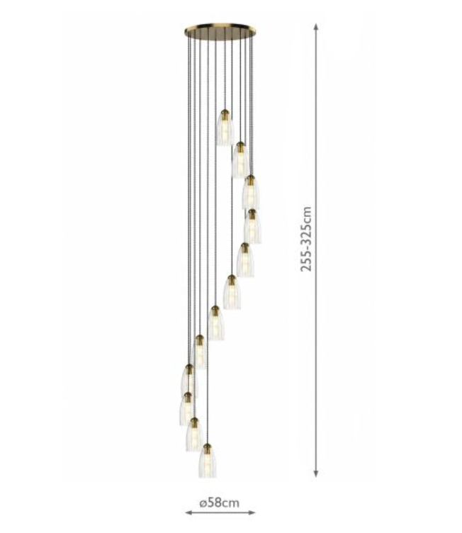 Rolo Elegant Antique Bronze 12 Light Multi Pendant - ID 15003
