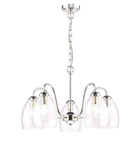 Rolo Elegant Polished Nickel 5 Light Pendant - ID 15006