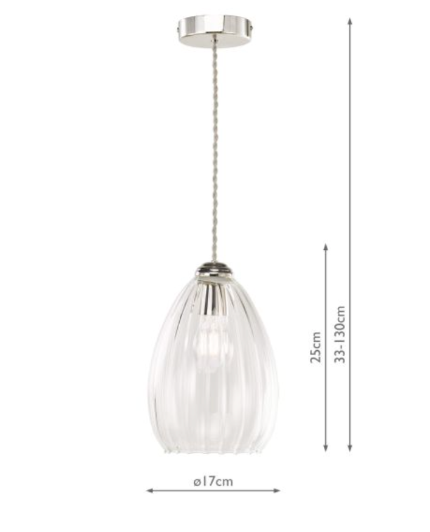 Rolo Elegant Polished Nickel Single Pendant - ID 15007