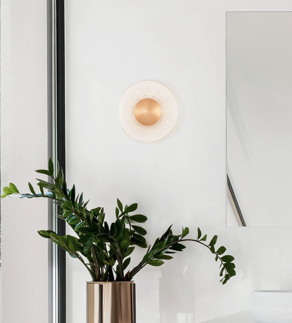 LIS Textures Acrylic and Brass Gold 20cm Wall Light - ID 15019