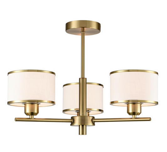 LARI Aged Brass 3lt Ceiling Light - ID 15045