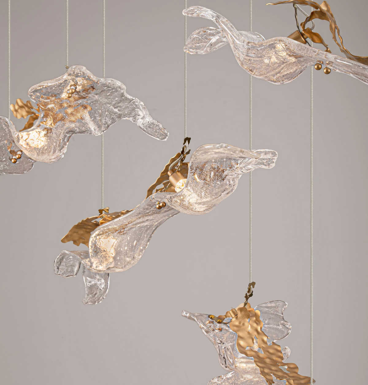 Sevra Gold Steel and Glass LED Linear Multi Pendant - ID 15055