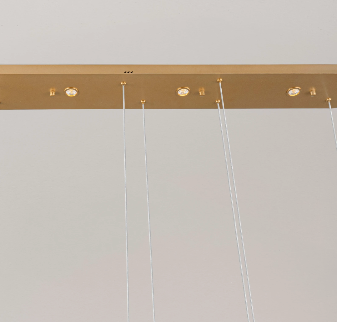 Sevra Gold Steel and Glass LED Linear Multi Pendant - ID 15055