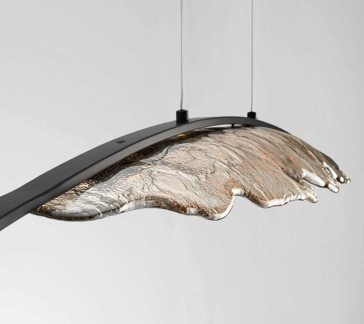 JAY Mocha Glass & Anthracite Steel Medium Suspension Light - ID 15058